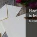 How to write a letter to someone